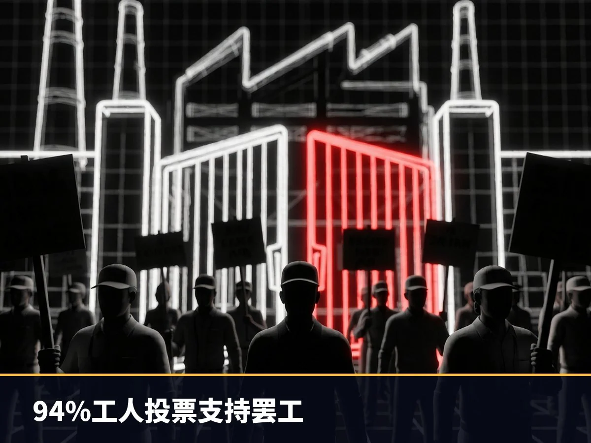 94%工人投票支持罢工