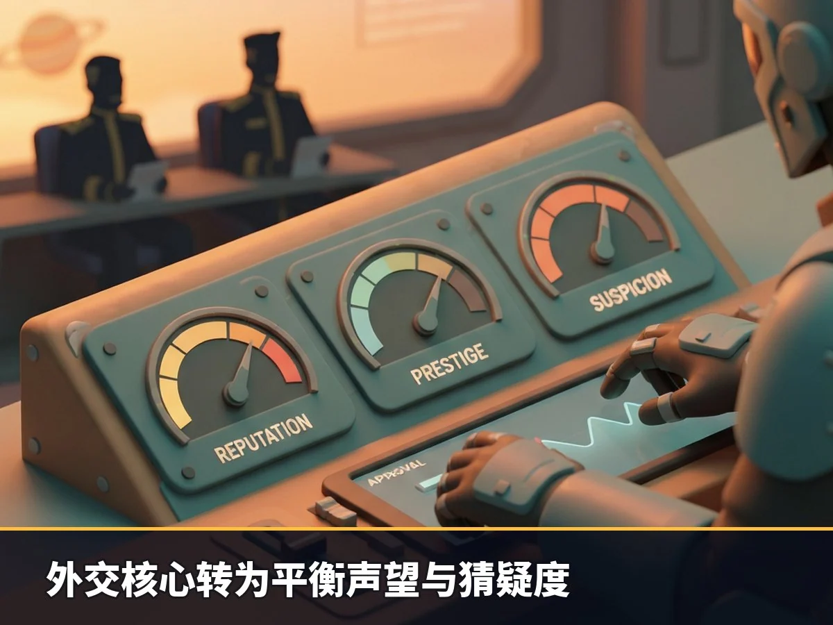 外交核心转为平衡声望与猜疑度