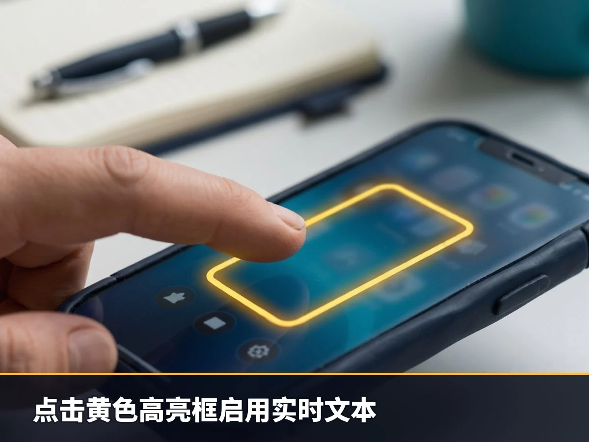 点击黄色高亮框启用实时文本