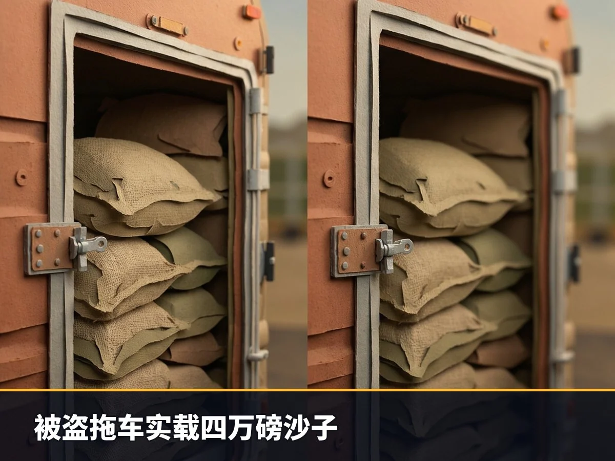 被盗拖车实载四万磅沙子