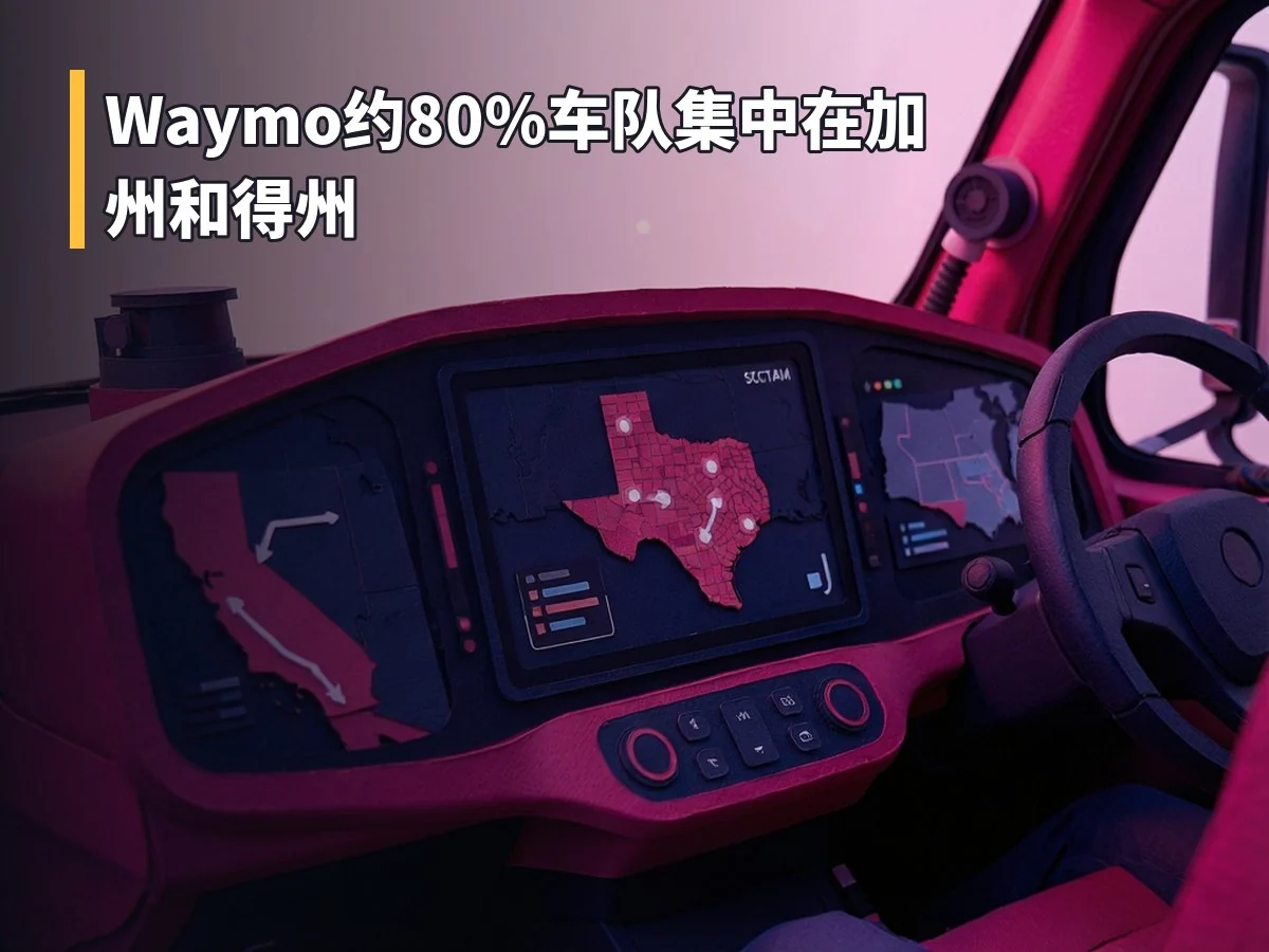 Waymo约80%车队集中在加州和得州