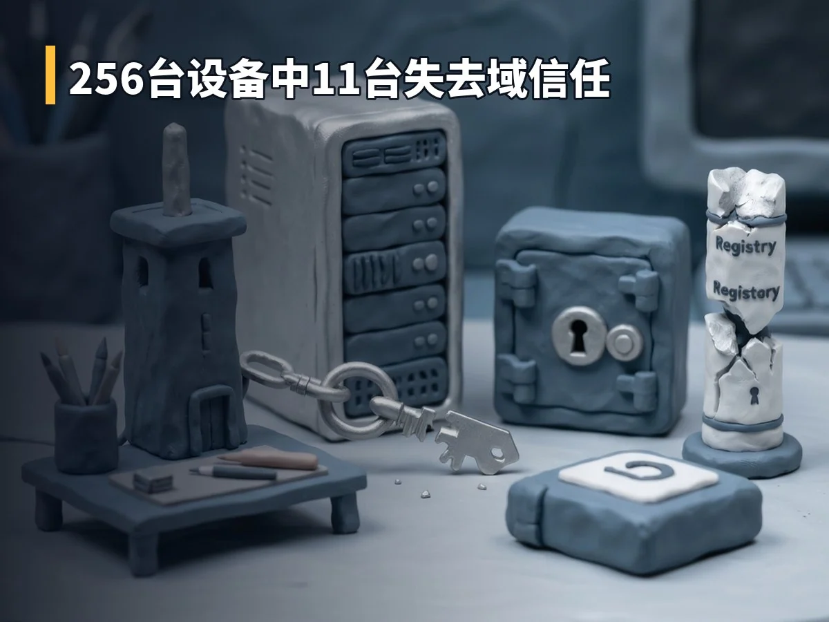 256台设备中11台失去域信任