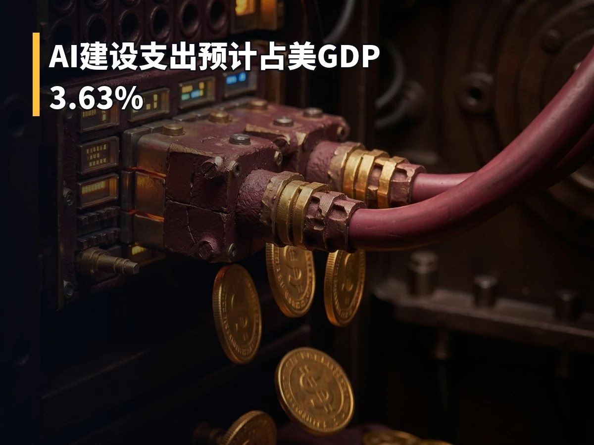 AI建设支出预计占美GDP 3.63%