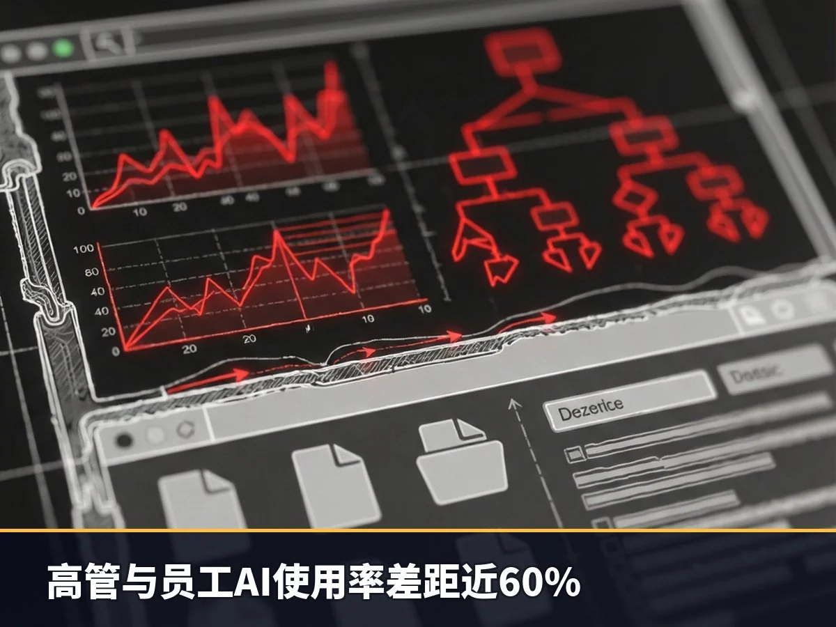 高管与员工AI使用率差距近60%