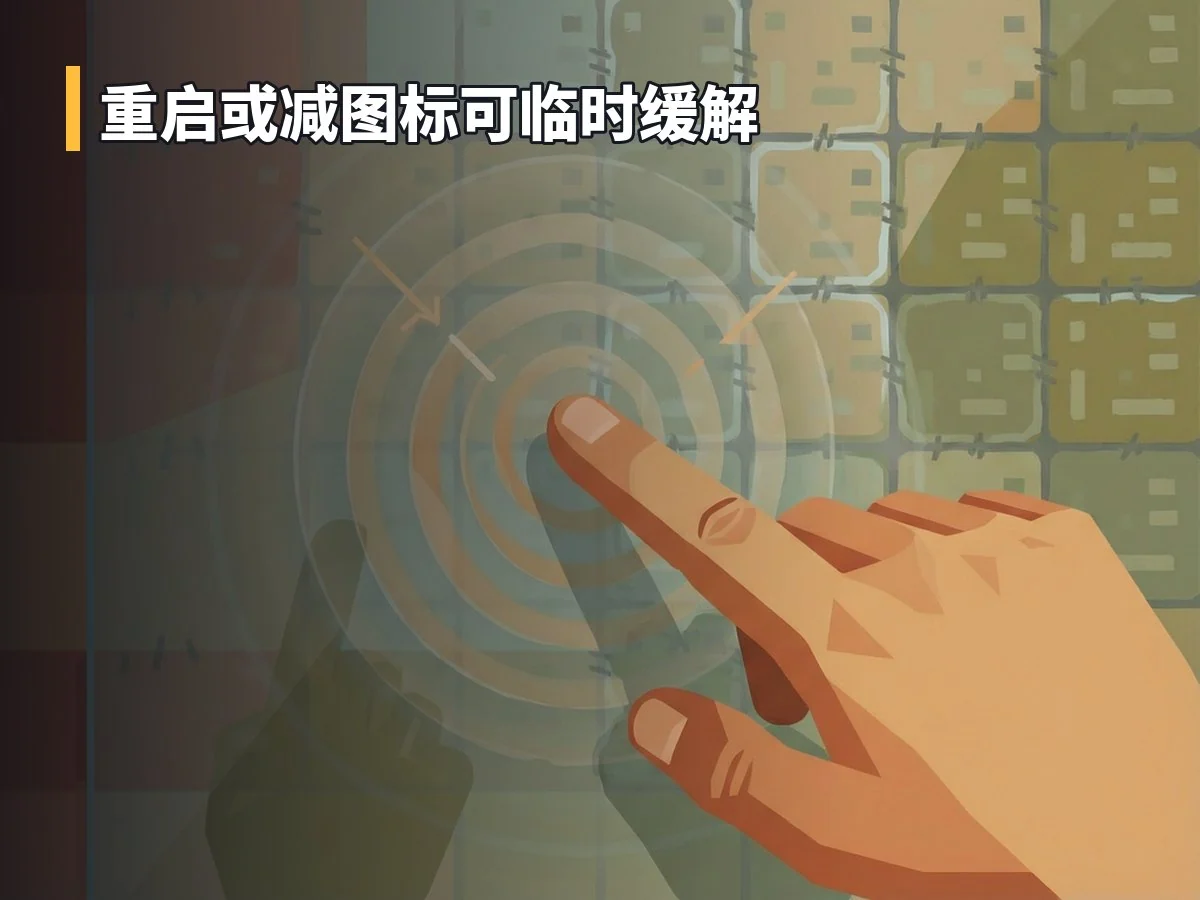 重启或减图标可临时缓解