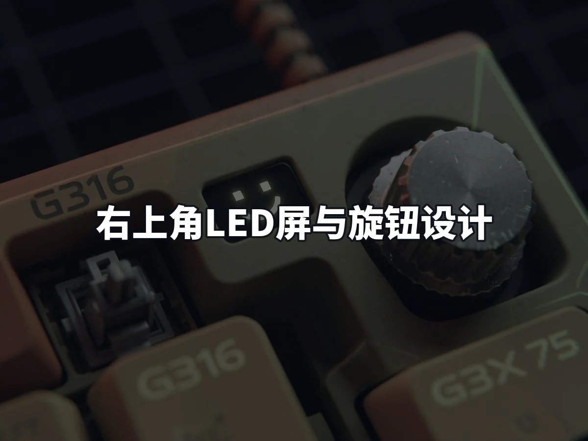 右上角LED屏与旋钮设计