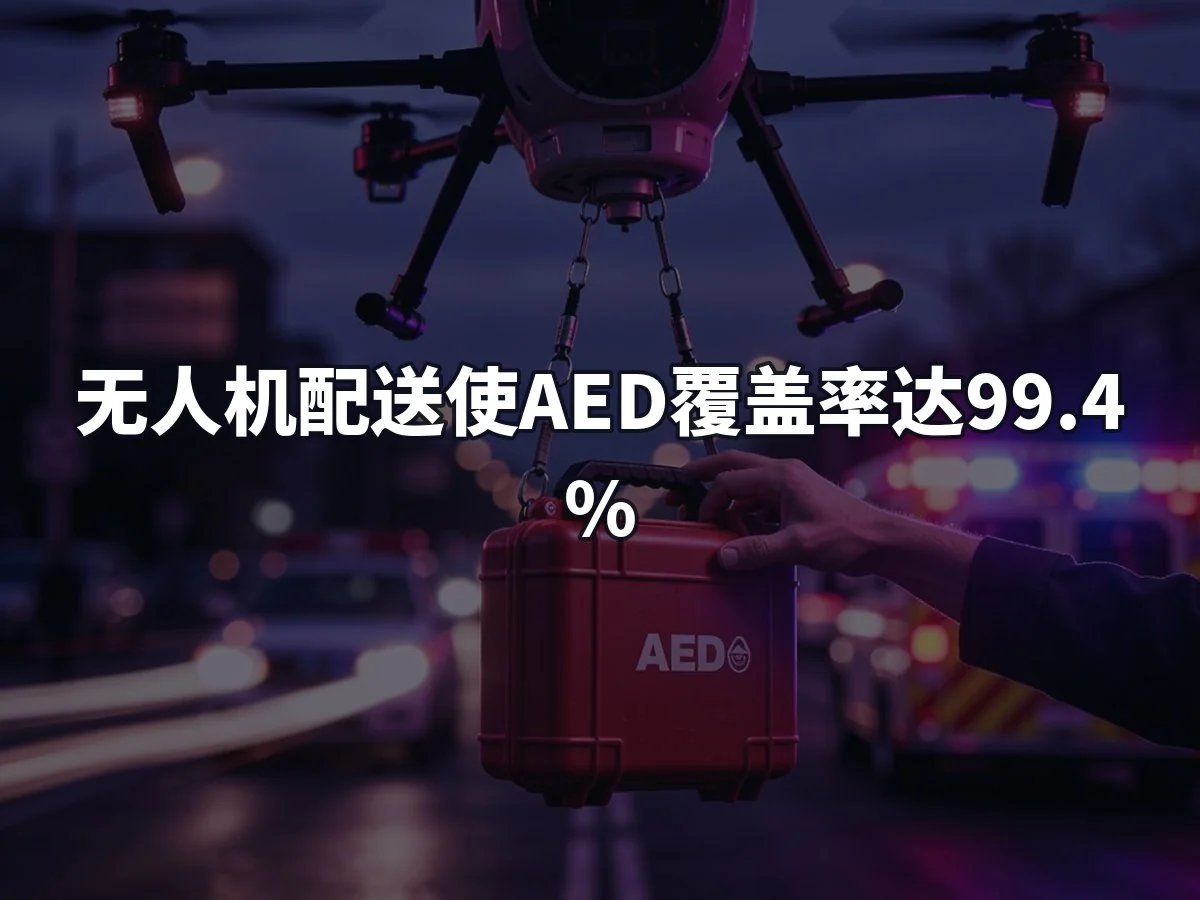 无人机配送使AED覆盖率达99.4%