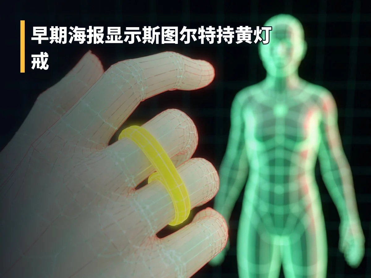 早期海报显示斯图尔特持黄灯戒