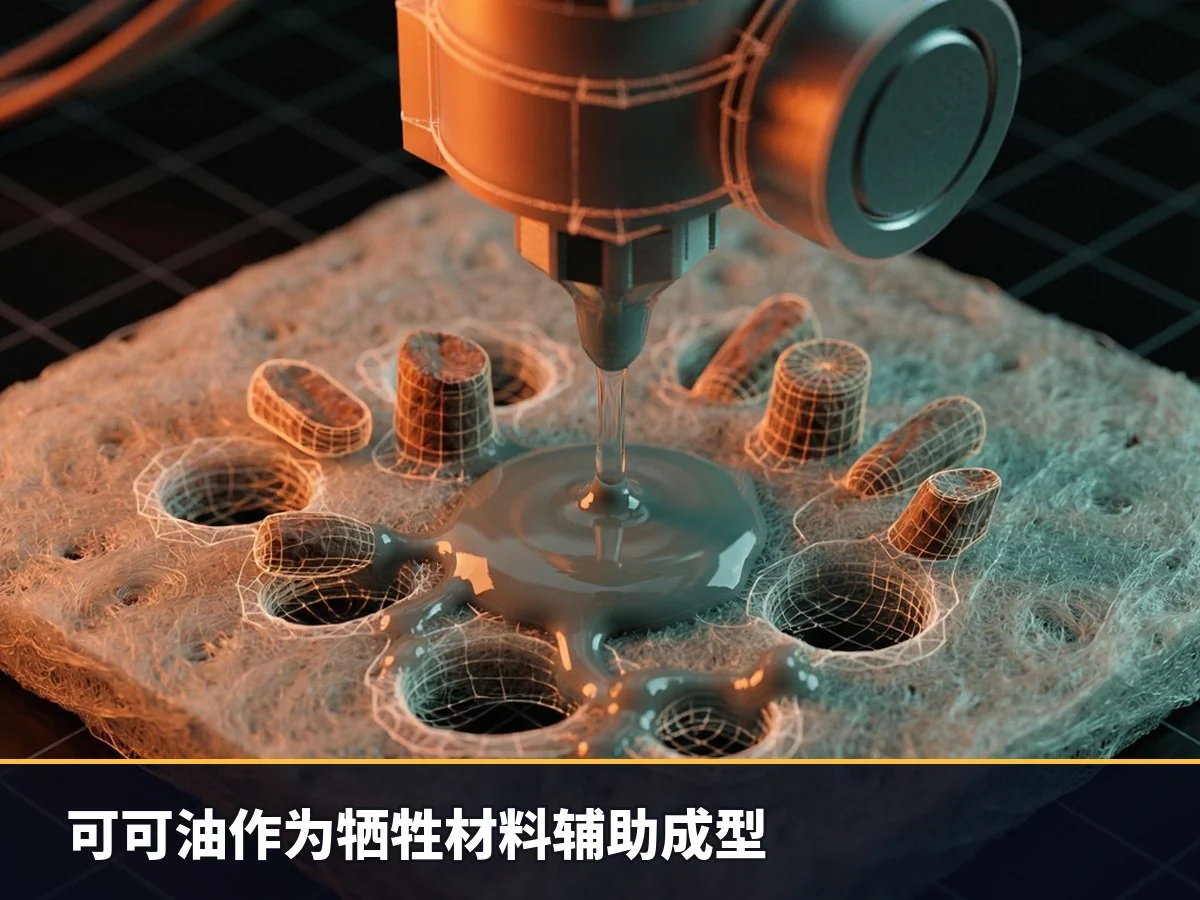 可可油作为牺牲材料辅助成型