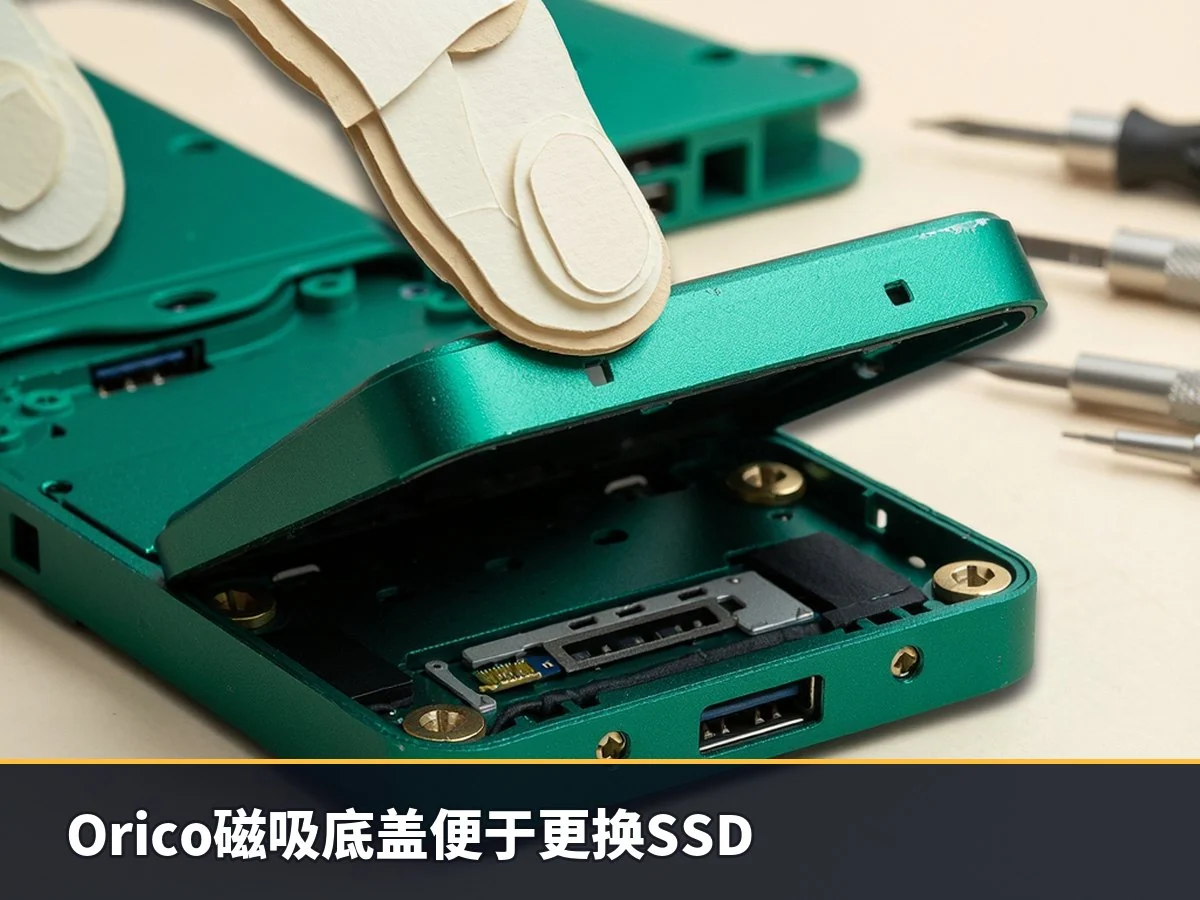 Orico磁吸底盖便于更换SSD