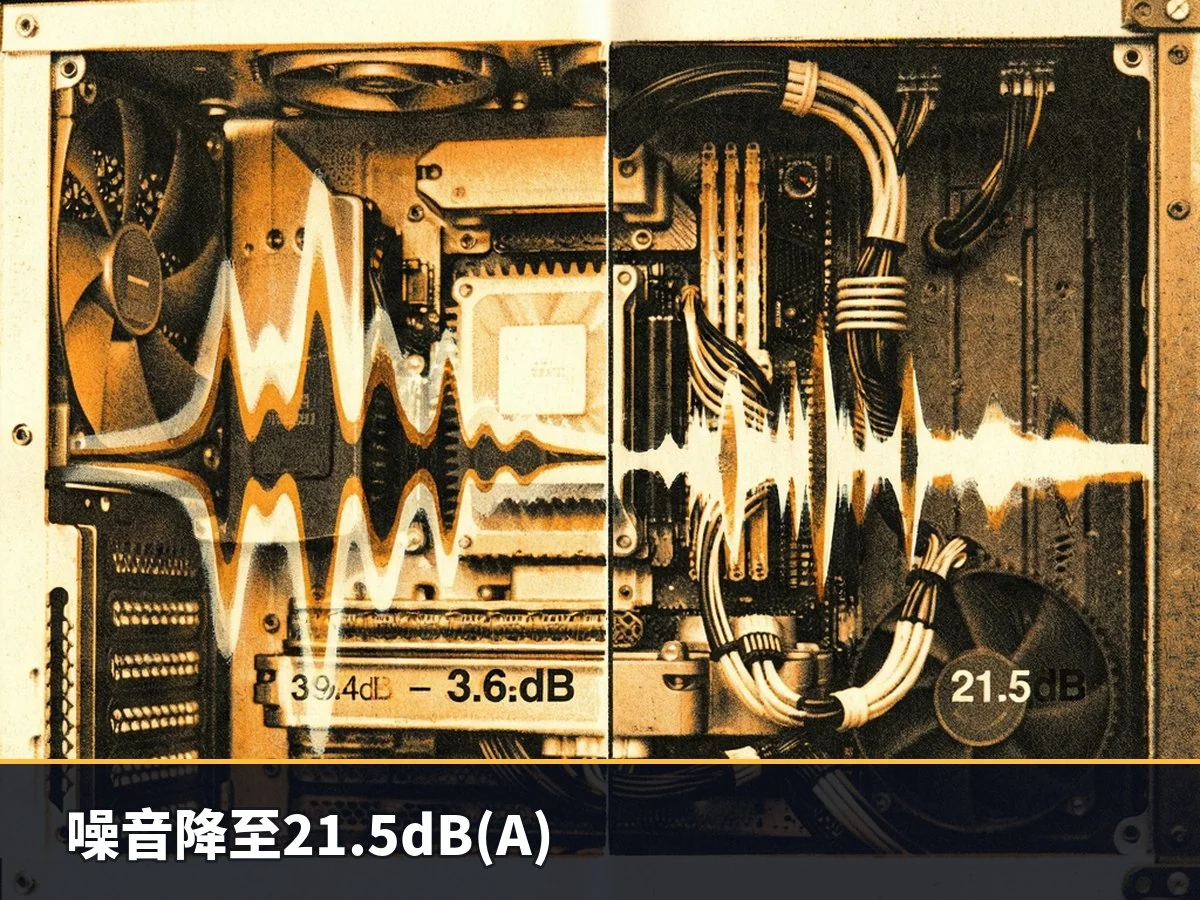 噪音降至21.5dB(A)