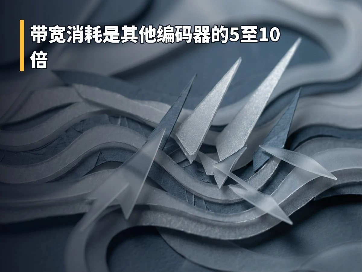 带宽消耗是其他编码器的5至10倍