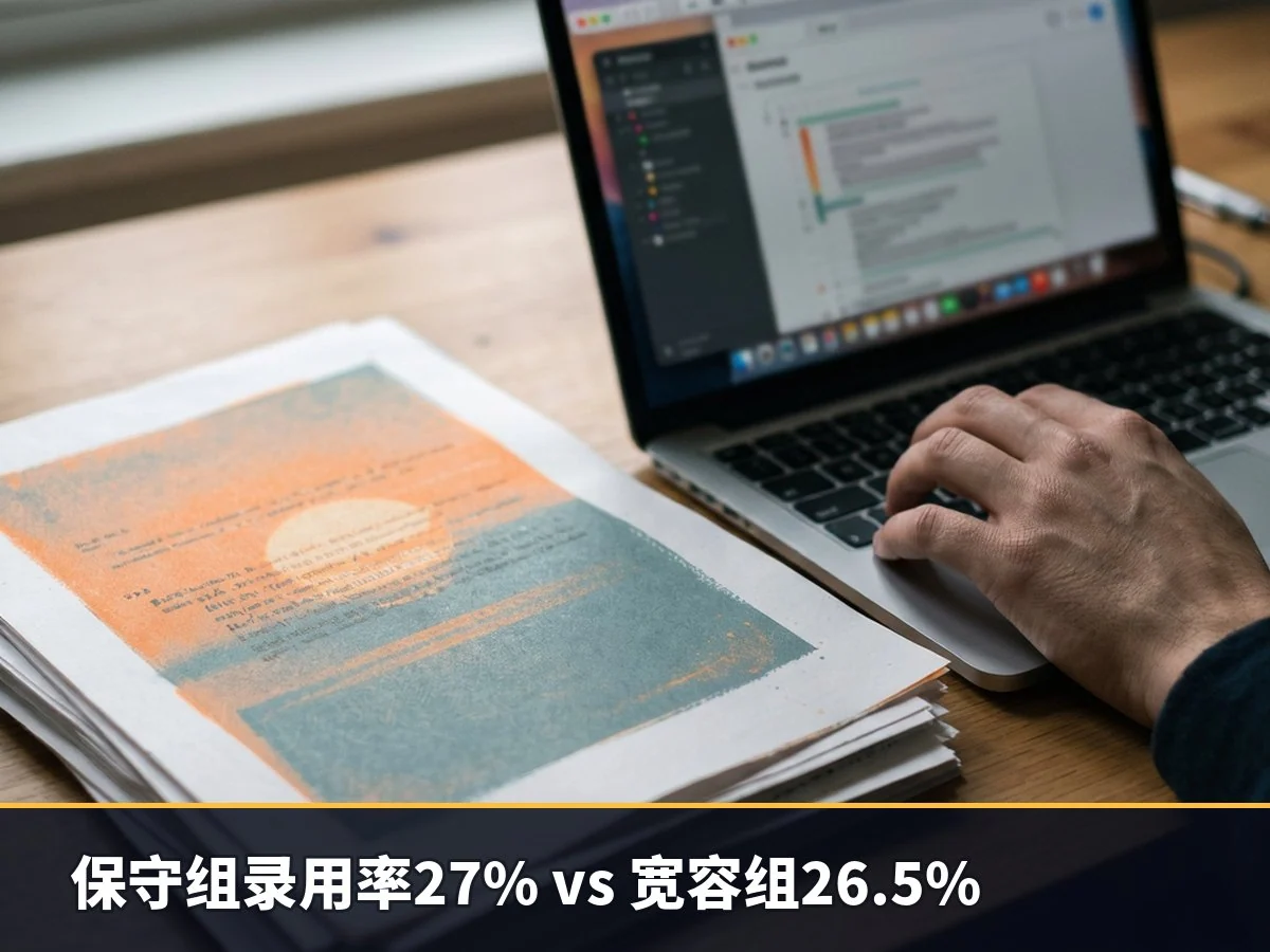 保守组录用率27% vs 宽容组26.5%