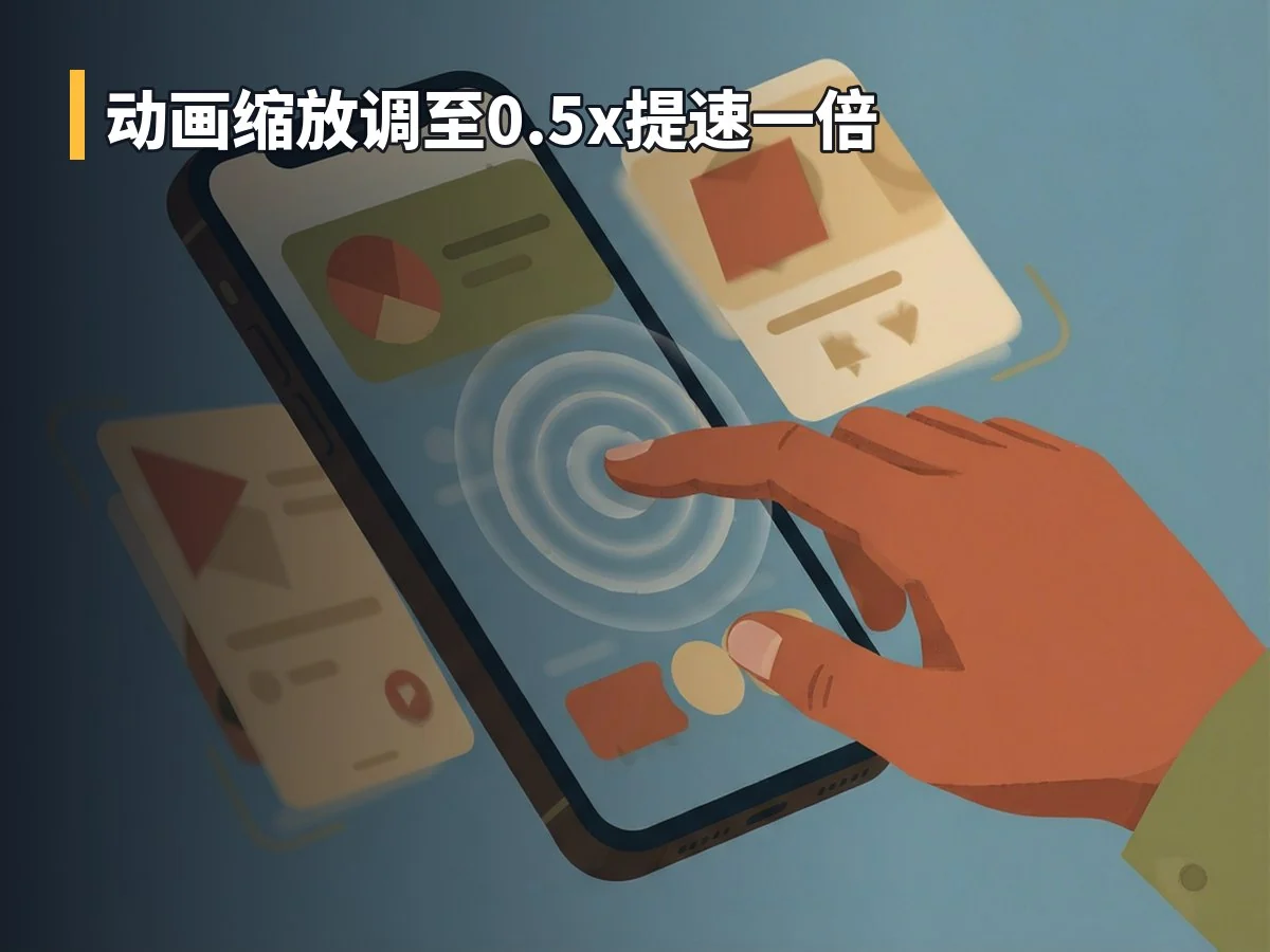 动画缩放调至0.5x提速一倍