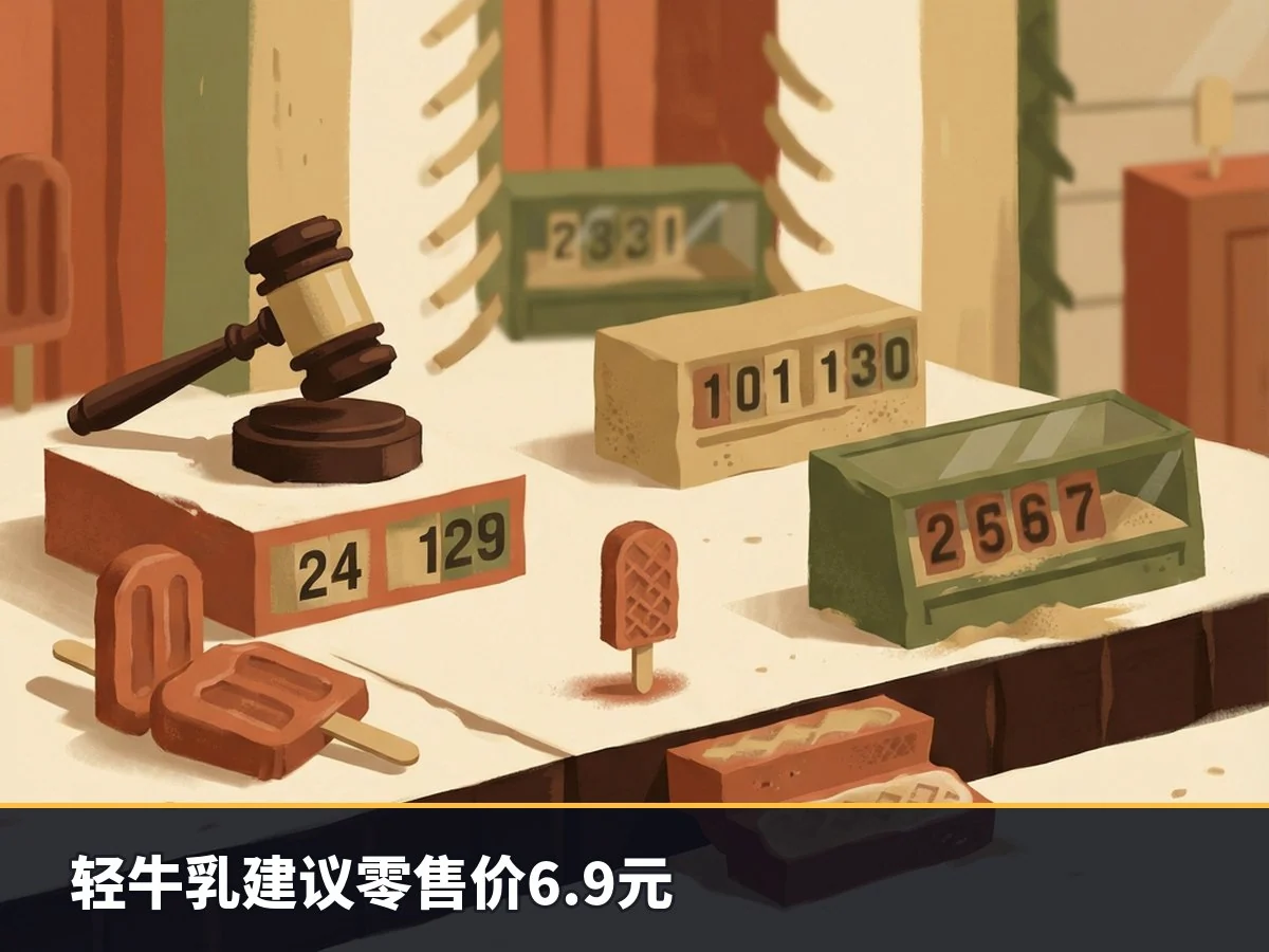 轻牛乳建议零售价6.9元