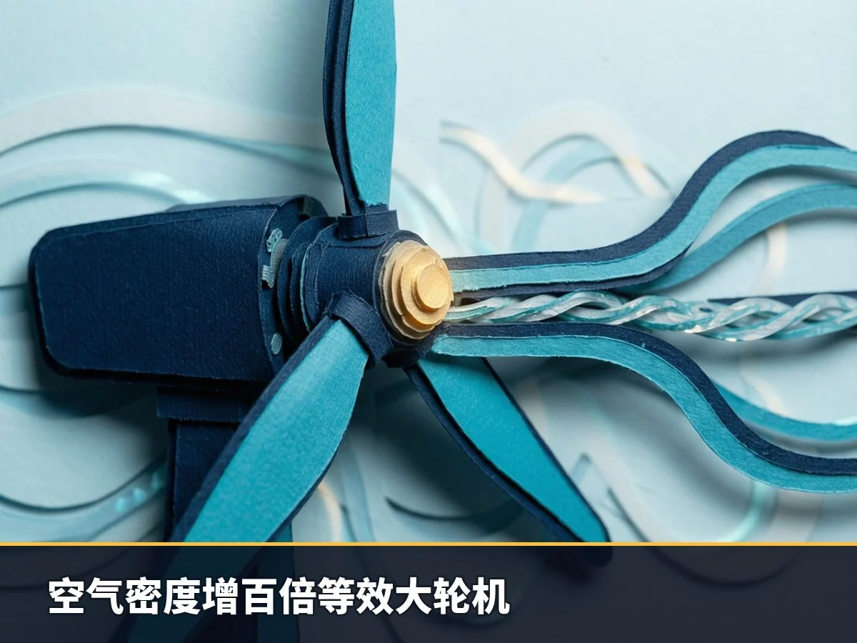 空气密度增百倍等效大轮机
