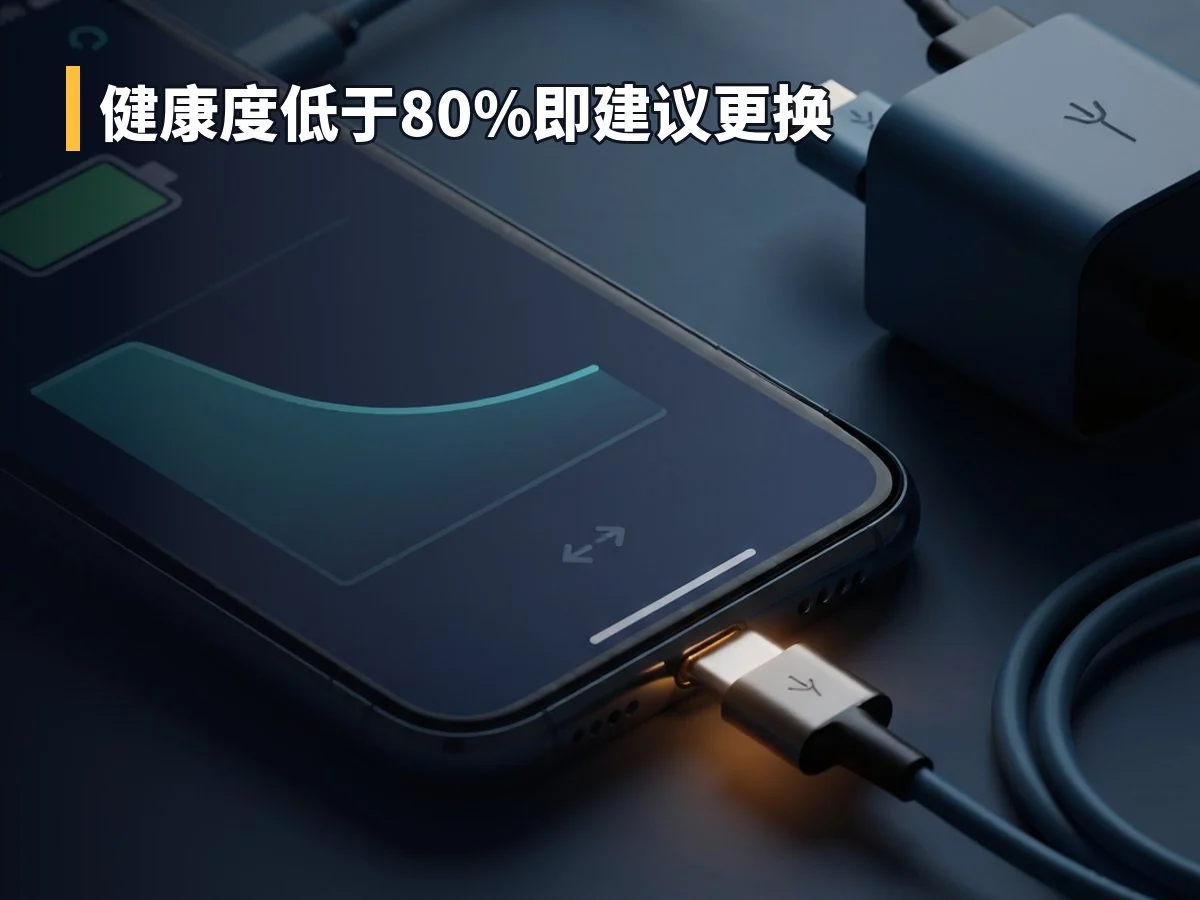 健康度低于80%即建议更换