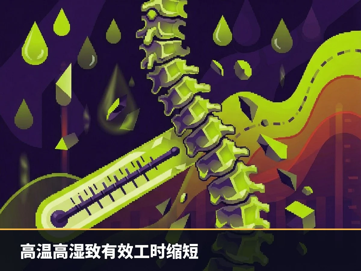高温高湿致有效工时缩短