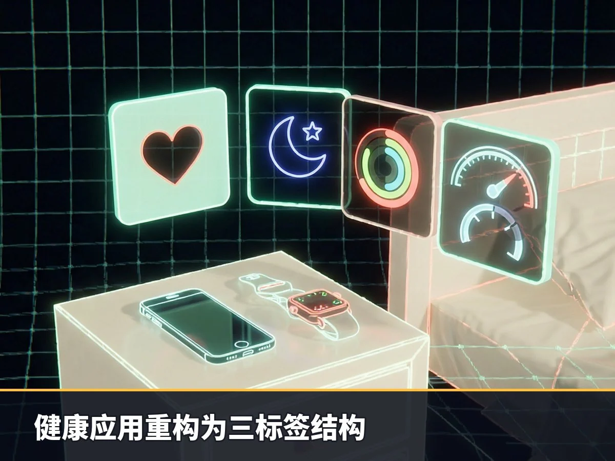 健康应用重构为三标签结构