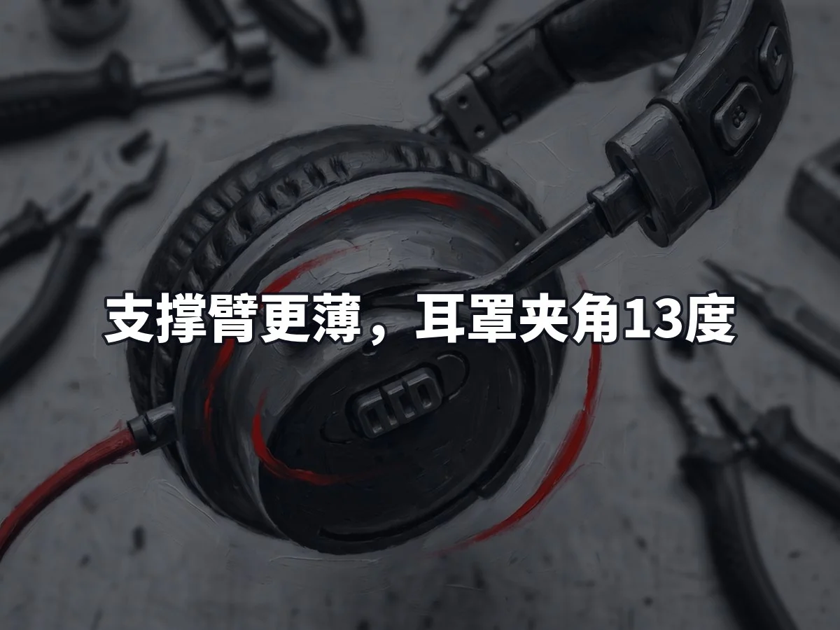 支撑臂更薄，耳罩夹角13度