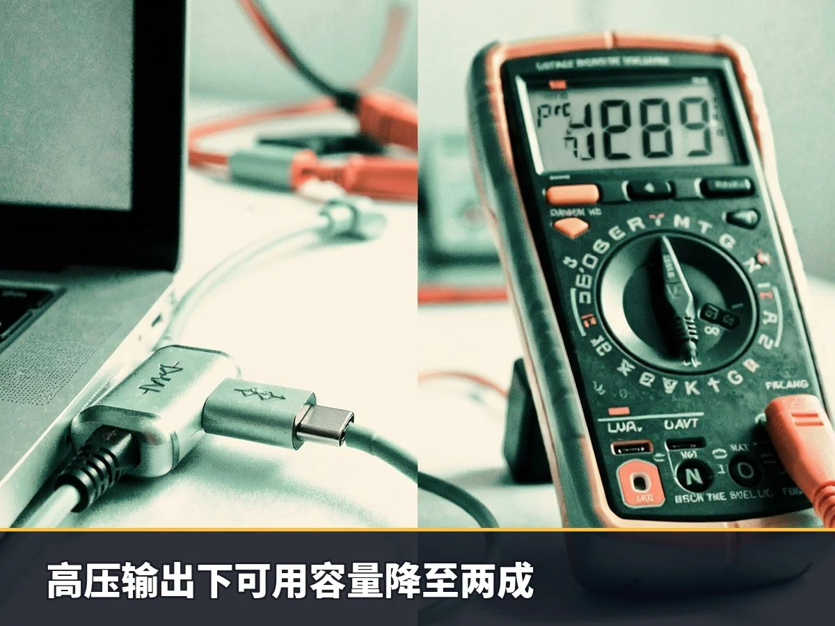 高压输出下可用容量降至两成
