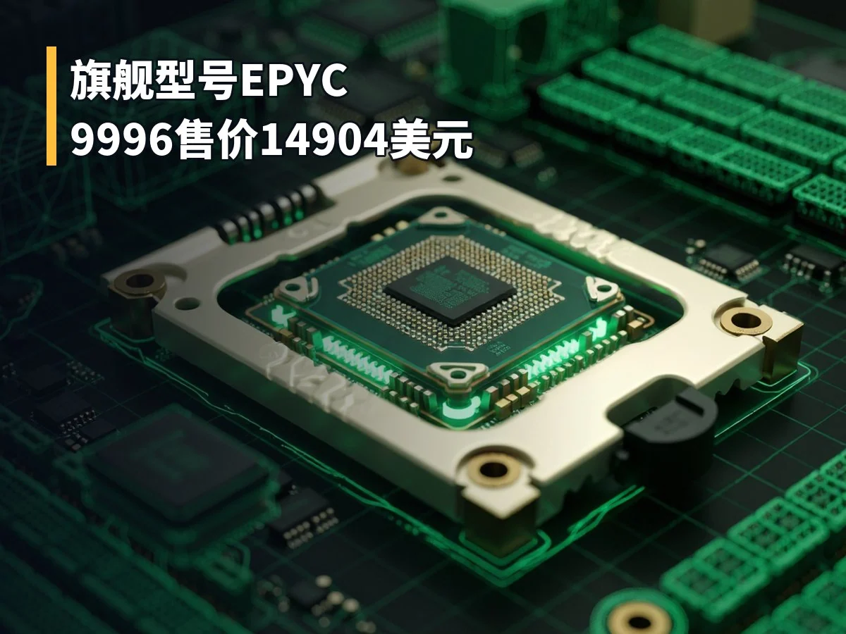 旗舰型号EPYC 9996售价14904美元