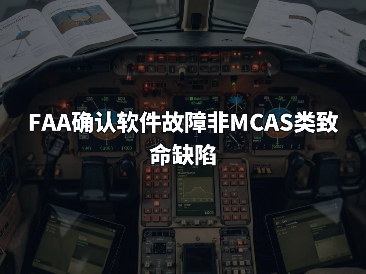 FAA确认软件故障非MCAS类致命缺陷