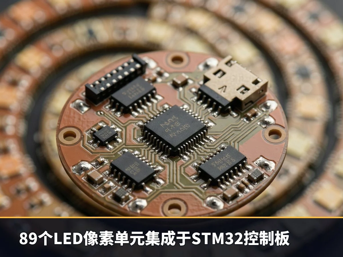 89个LED像素单元集成于STM32控制板