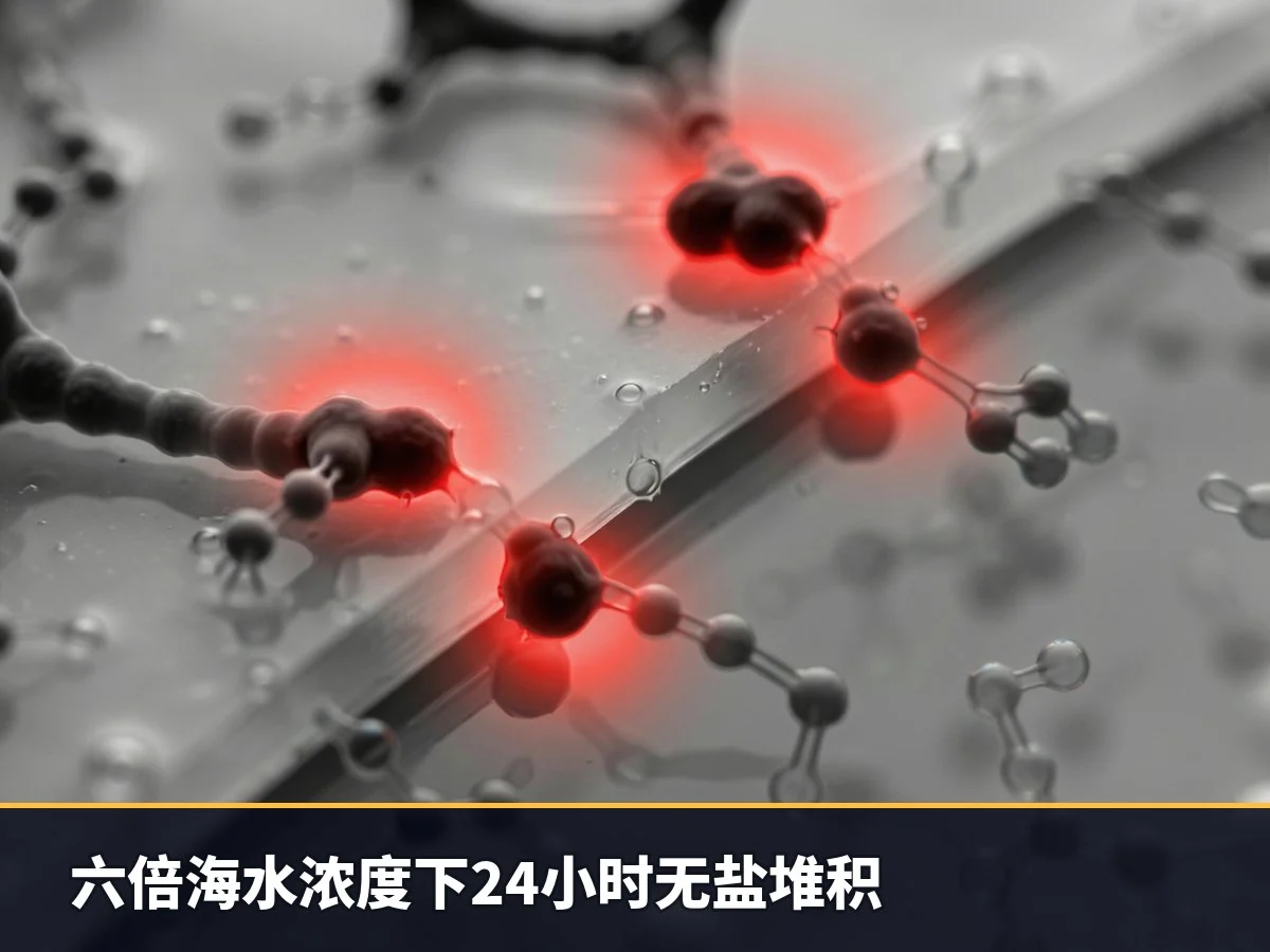 六倍海水浓度下24小时无盐堆积