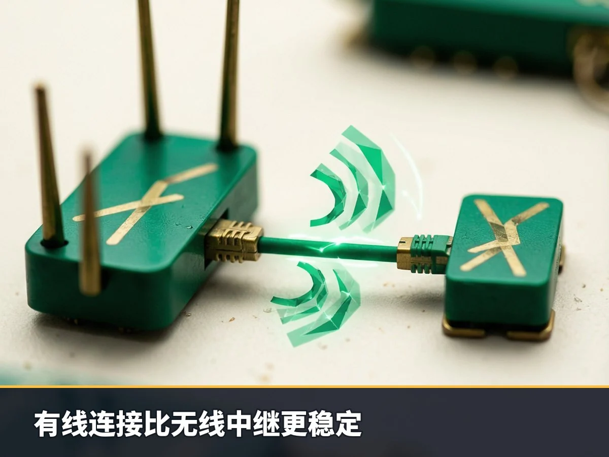 有线连接比无线中继更稳定