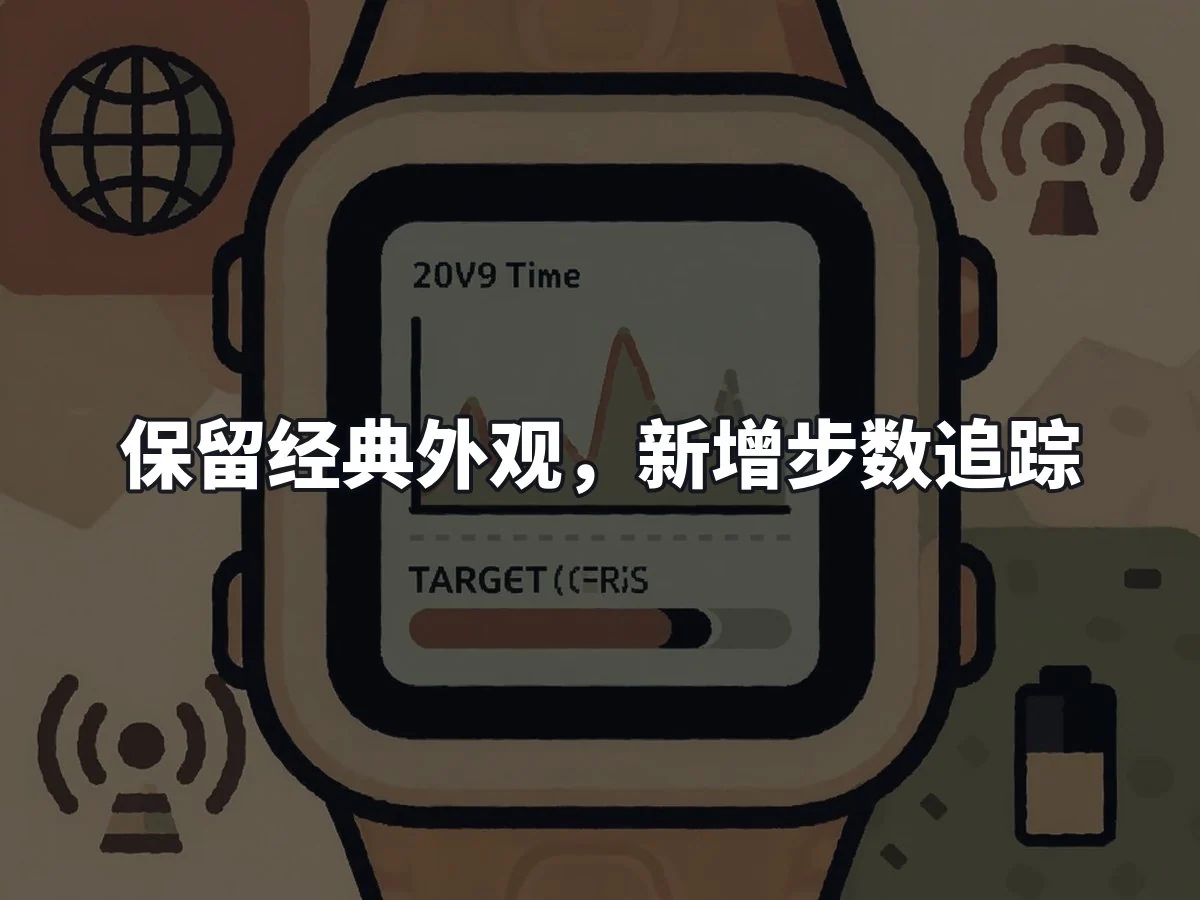 保留经典外观,新增步数追踪