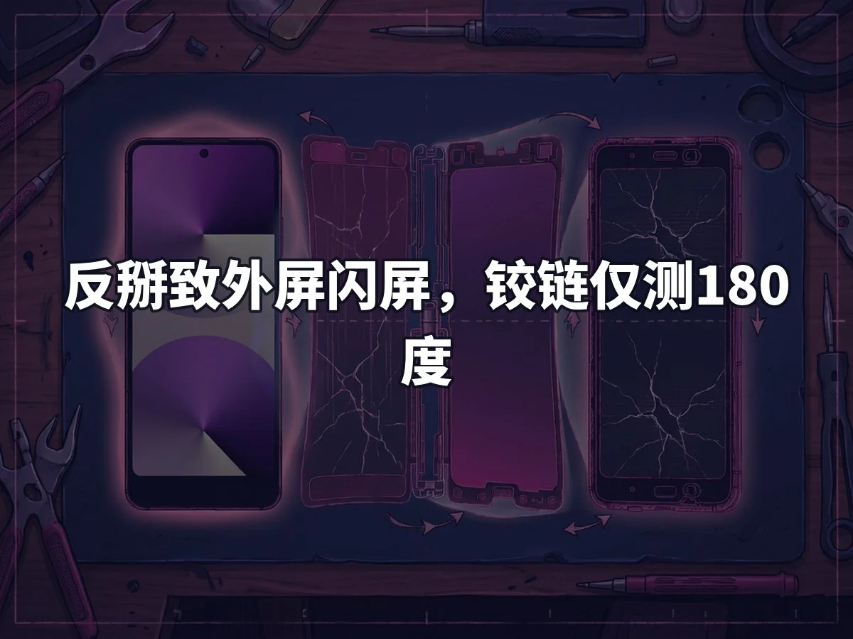 反掰致外屏闪屏,铰链仅测180度