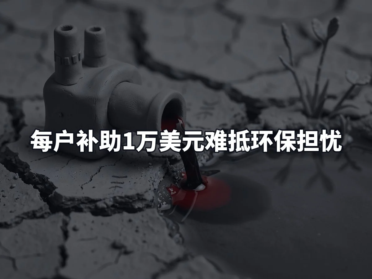 每户补助1万美元难抵环保担忧