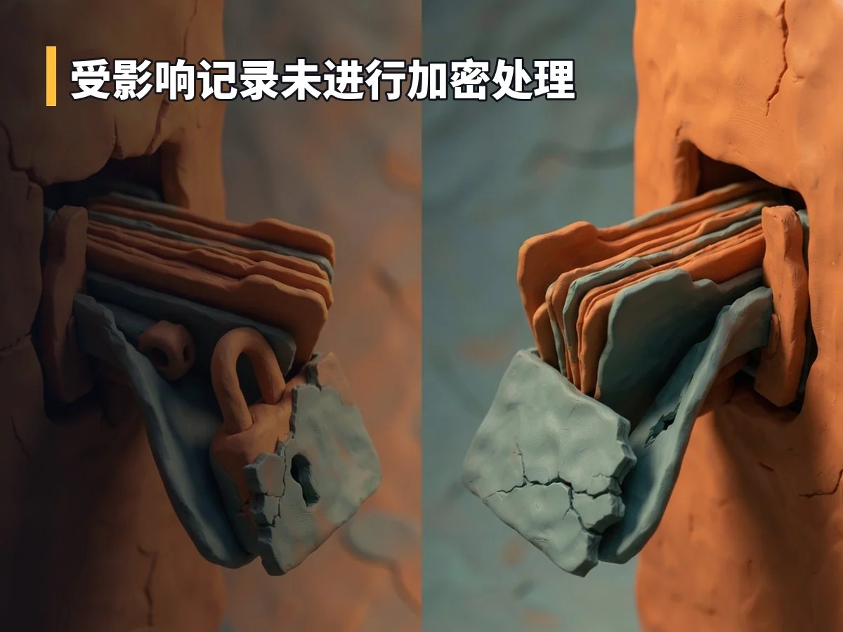 受影响记录未进行加密处理