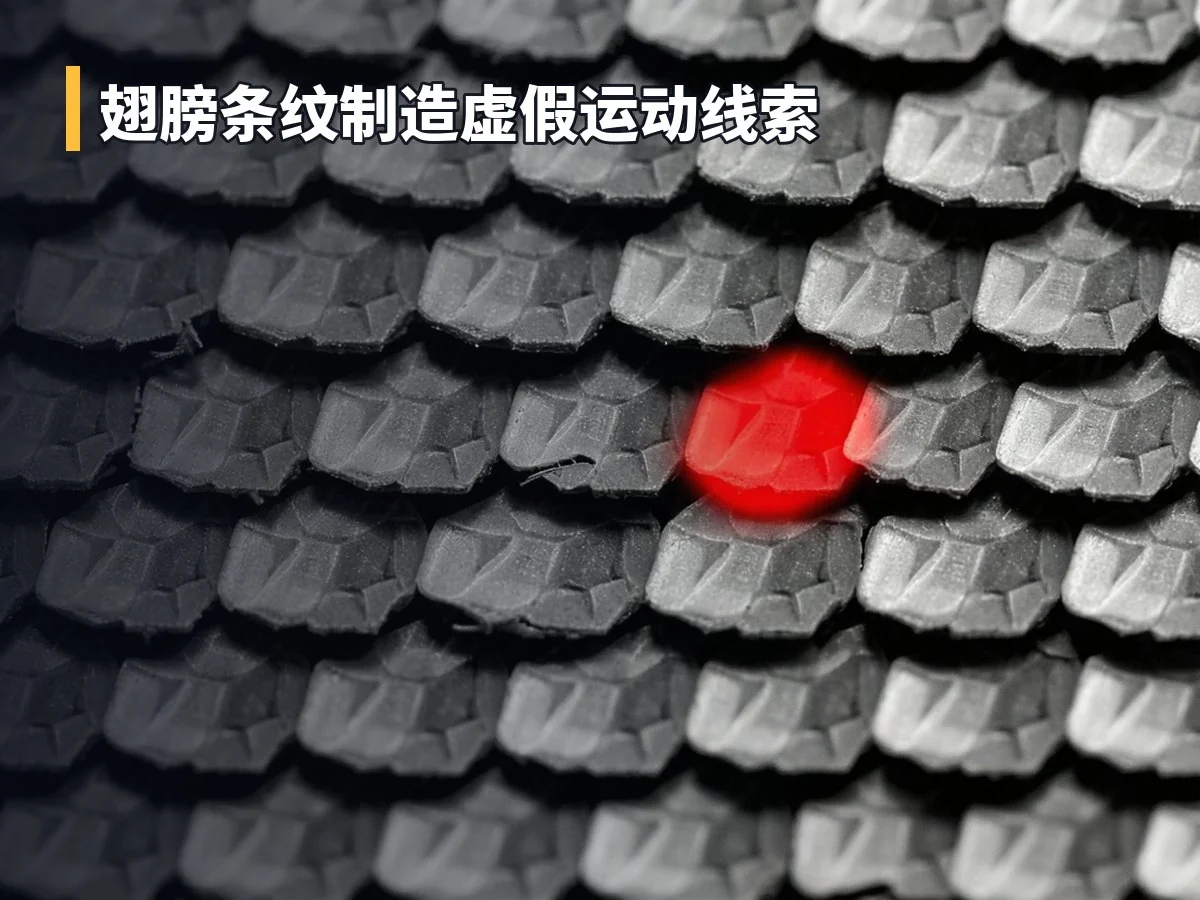 翅膀条纹制造虚假运动线索