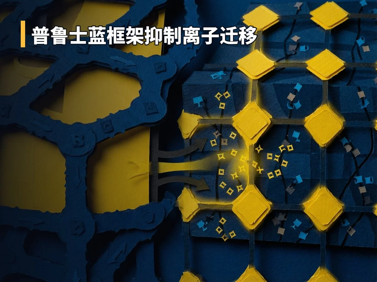 普鲁士蓝框架抑制离子迁移