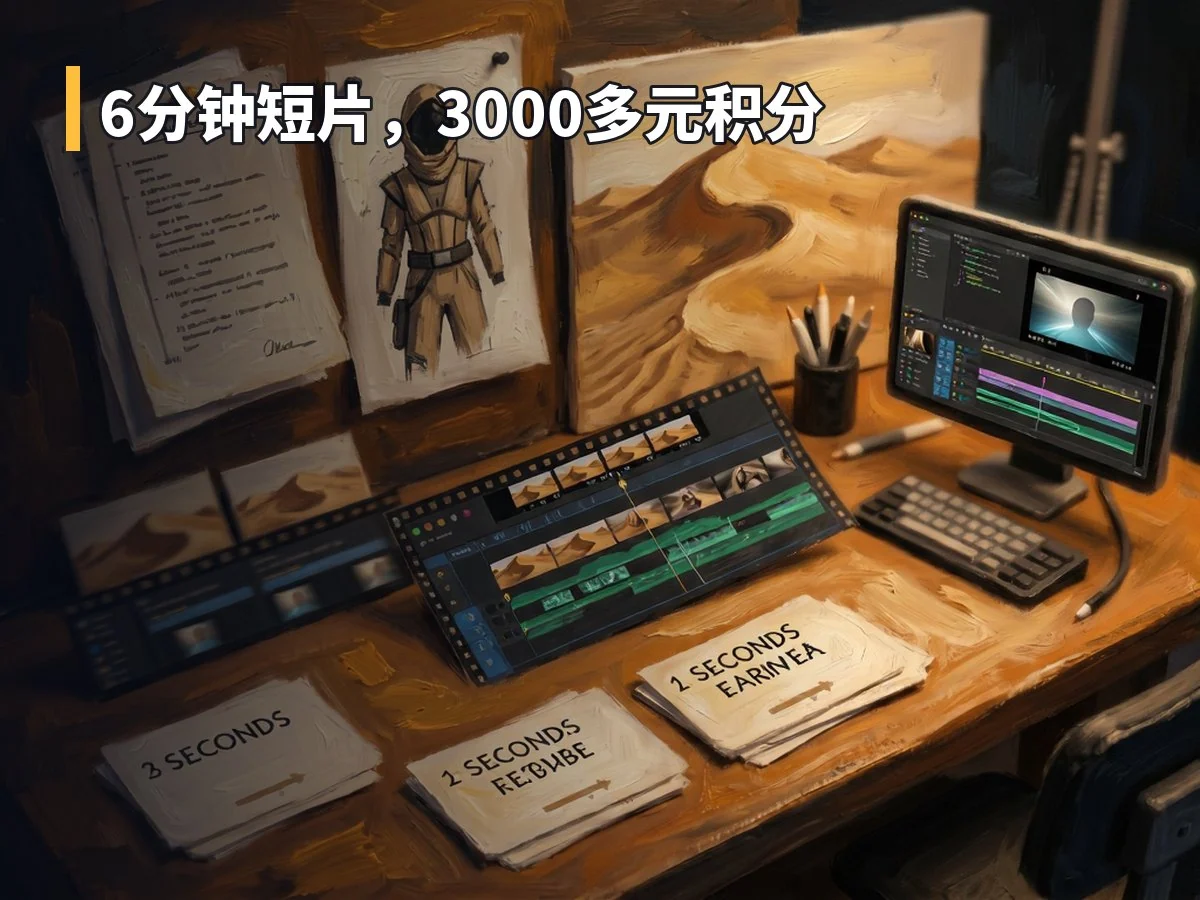 6分钟短片，3000多元积分