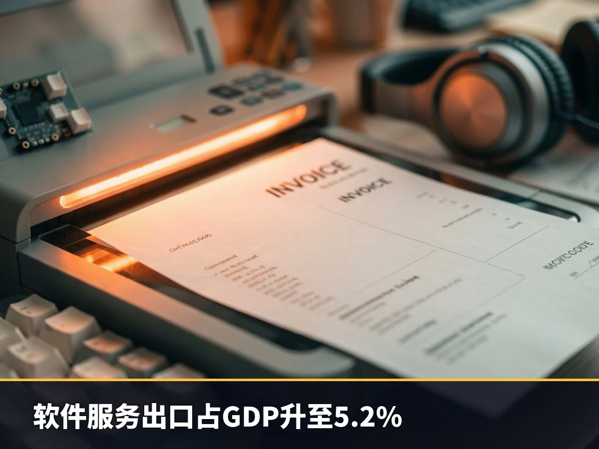 软件服务出口占GDP升至5.2%