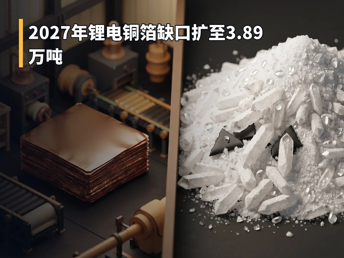 2027年锂电铜箔缺口扩至3.89万吨