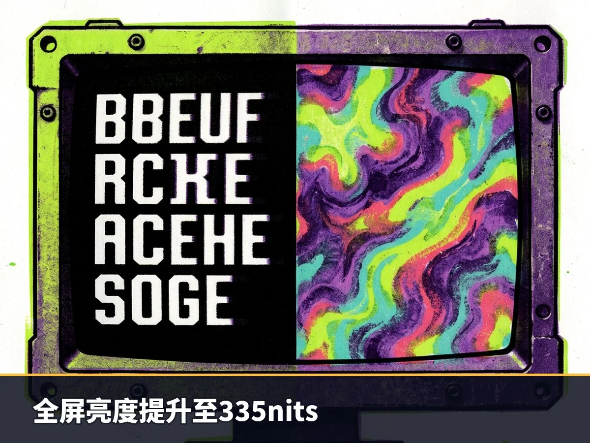 全屏亮度提升至335nits