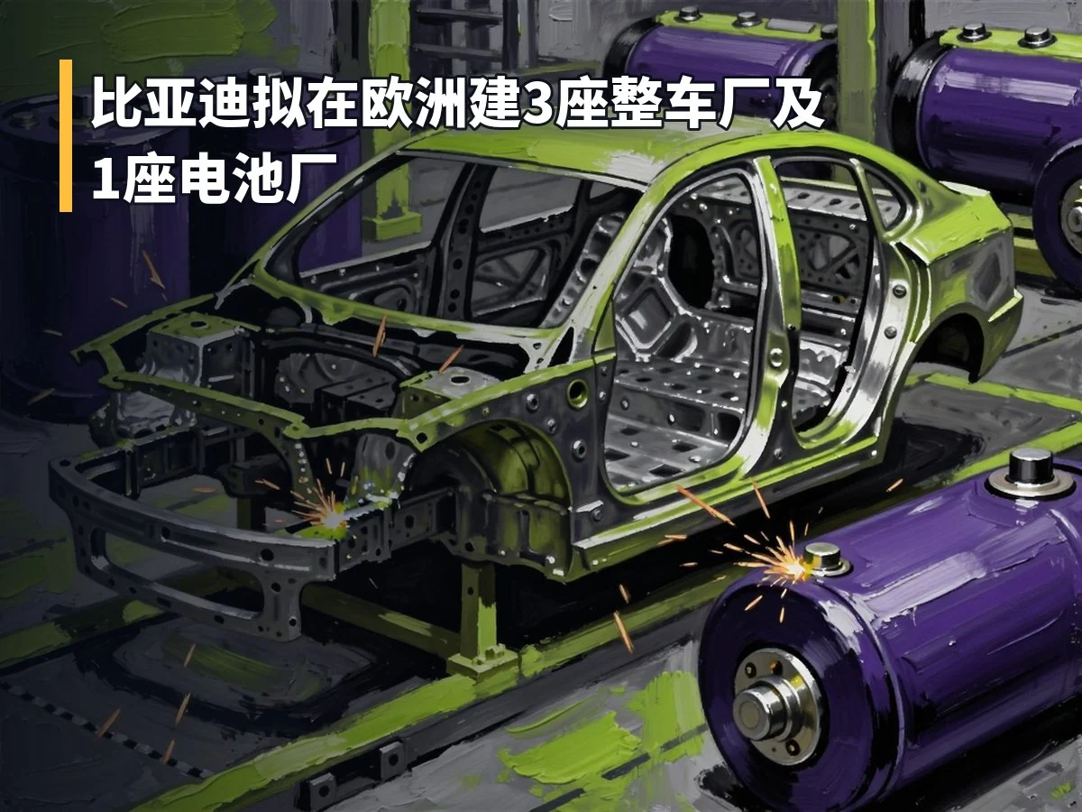 比亚迪拟在欧洲建3座整车厂及1座电池厂