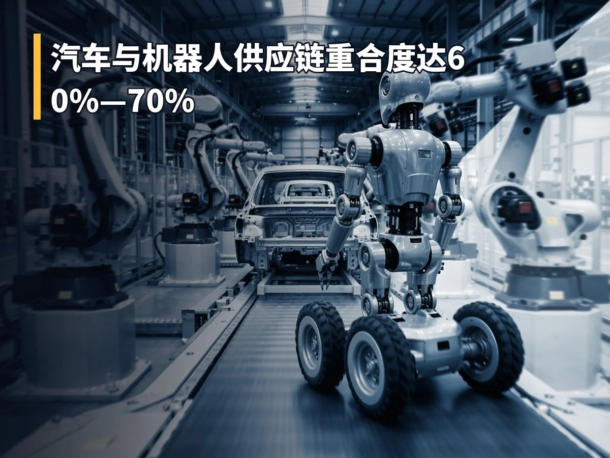 汽车与机器人供应链重合度达60%—70%