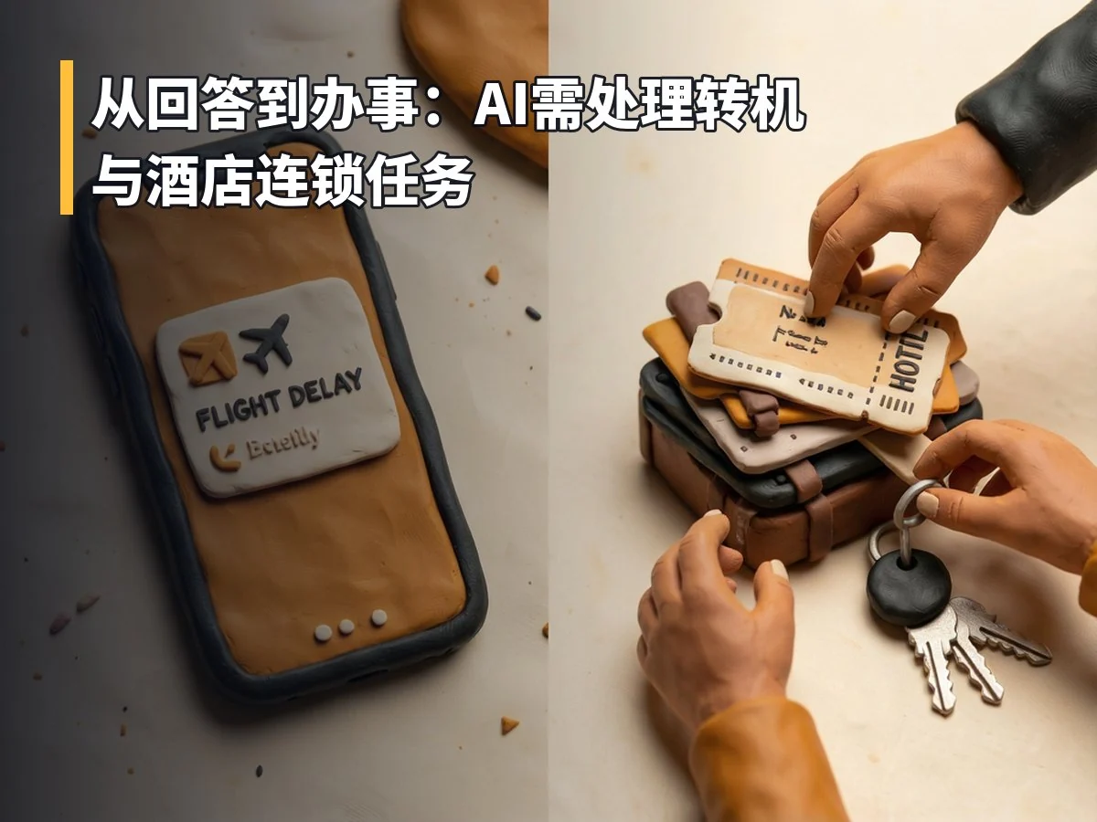 从回答到办事:AI需处理转机与酒店连锁任务