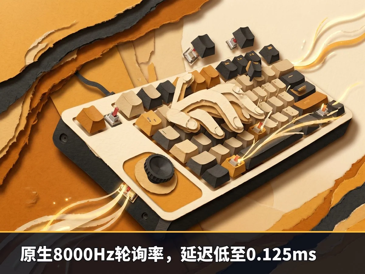原生8000Hz轮询率,延迟低至0.125ms