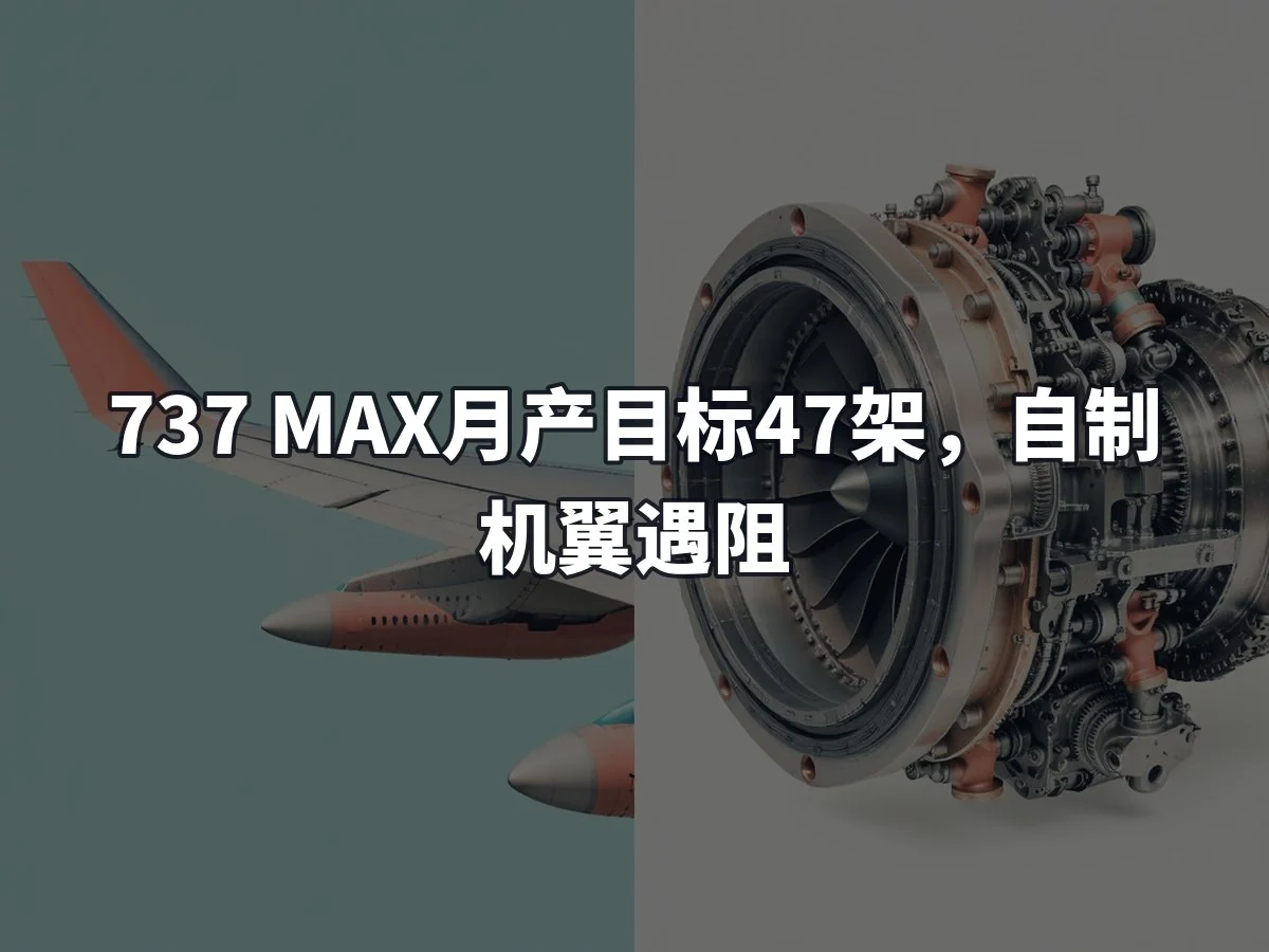 737 MAX月产目标47架,自制机翼遇阻
