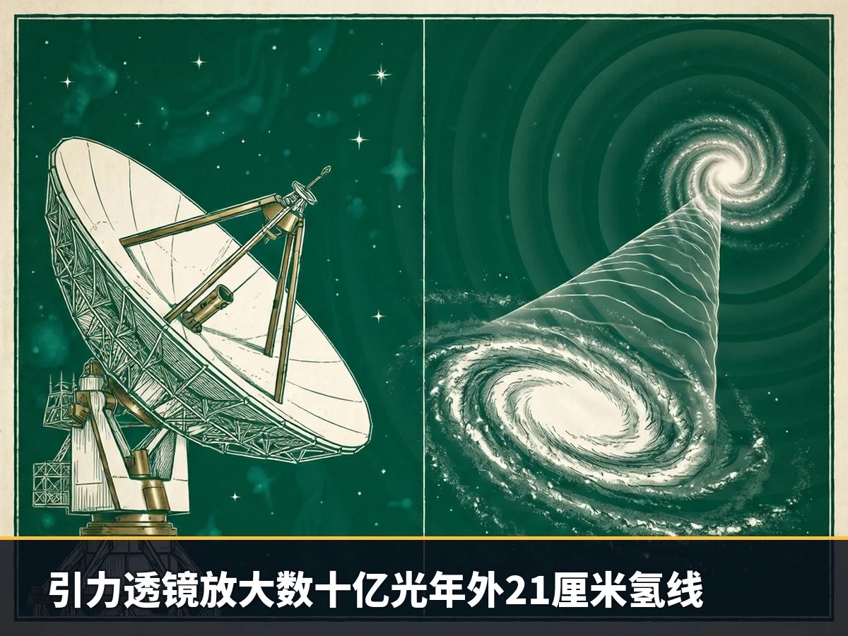 引力透镜放大数十亿光年外21厘米氢线