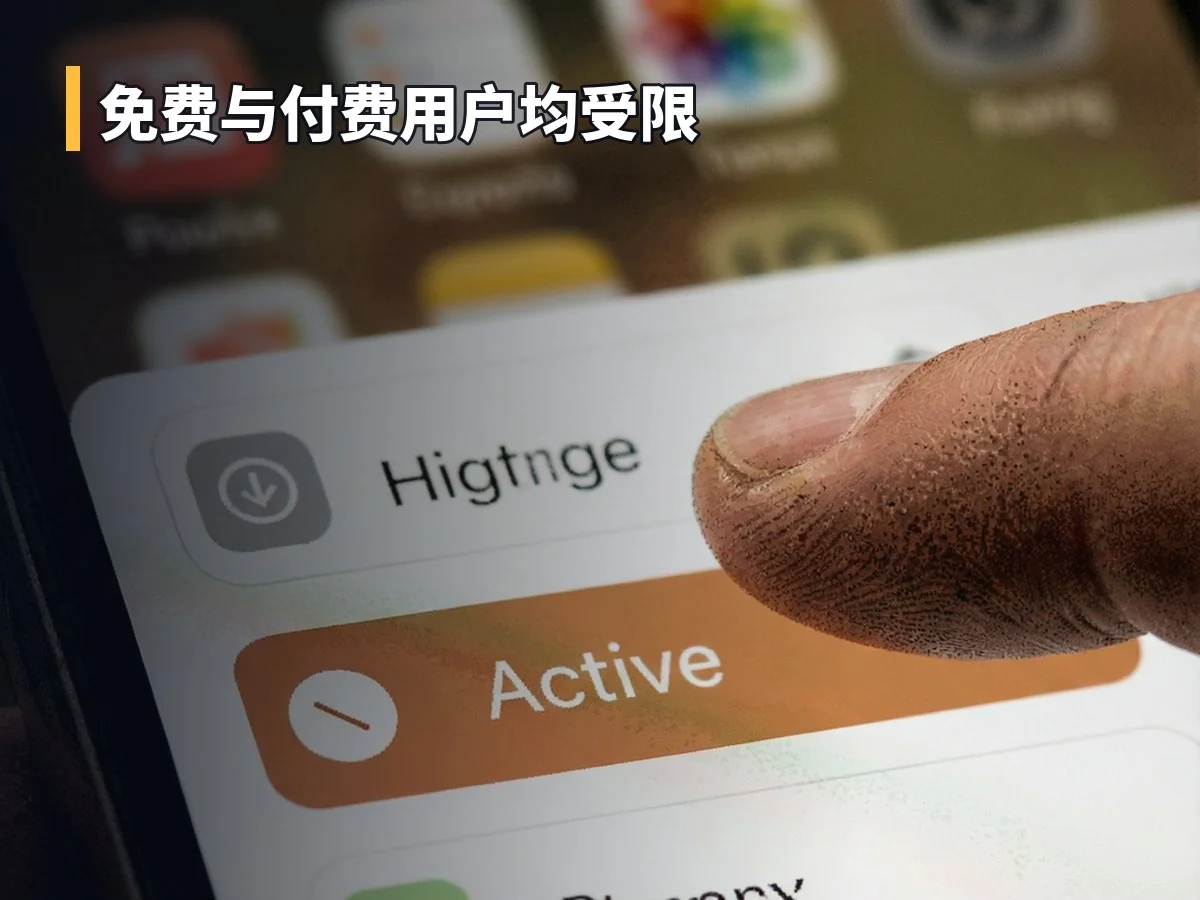 免费与付费用户均受限
