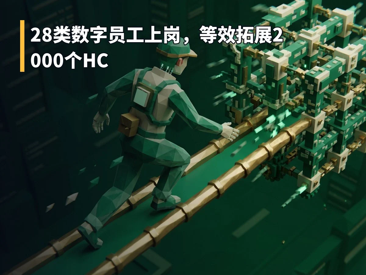 28类数字员工上岗，等效拓展2000个HC