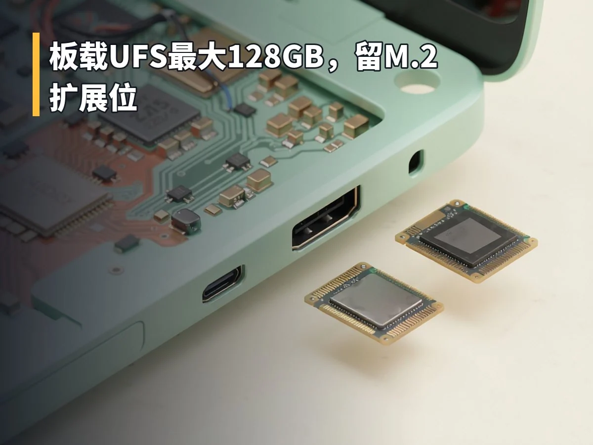 板载UFS最大128GB,留M.2扩展位