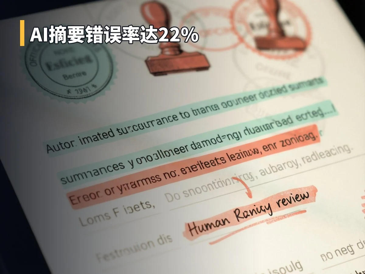 AI摘要错误率达22%